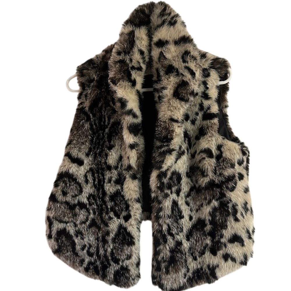 Jolt‎ Faux Fur Leopard Print Vest – Black & Tan – Fierce, Fluffy, and Fabulous!